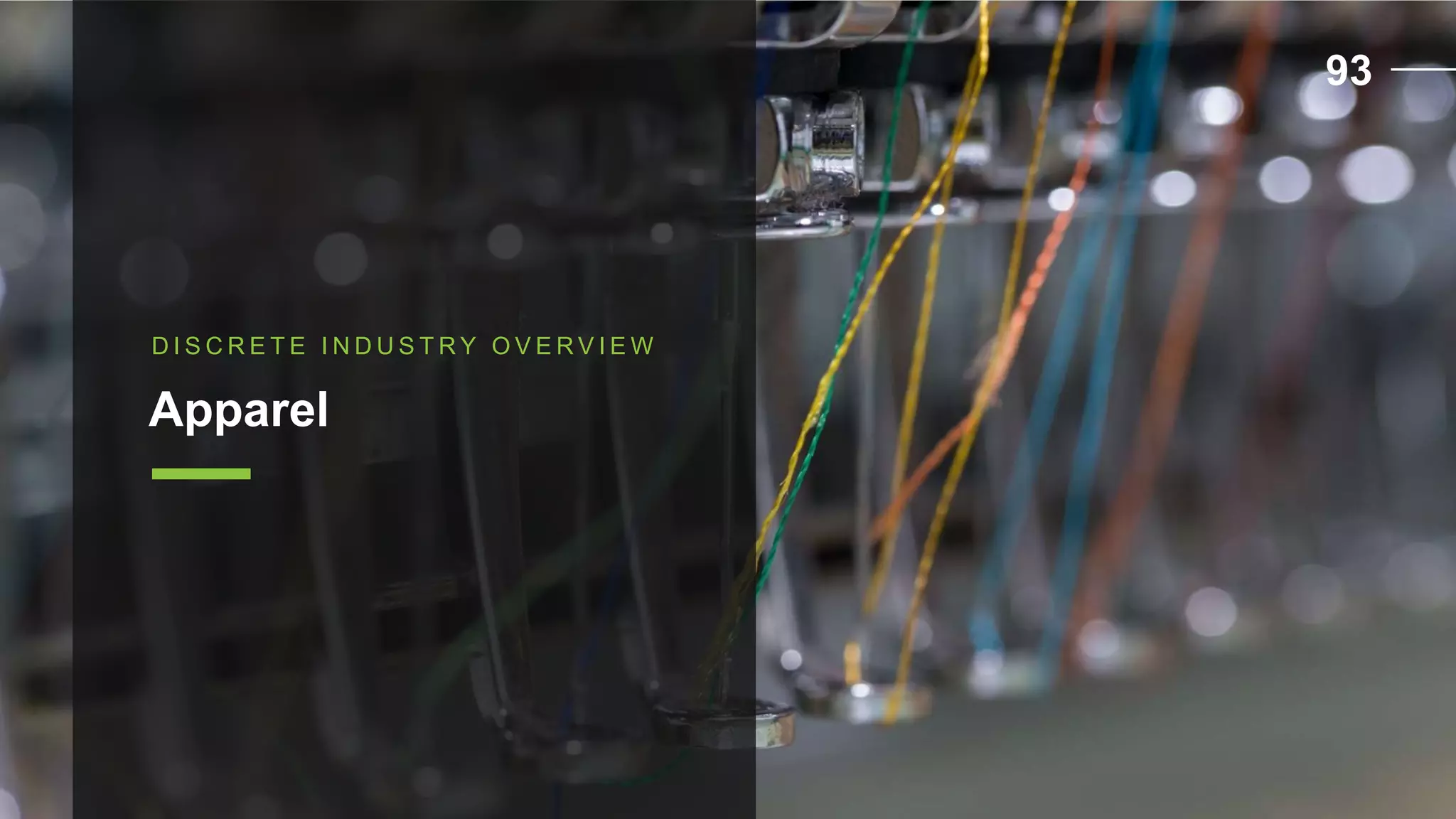 D I S C R E T E I N D U S T R Y O V E R V I E W
Apparel
93
 