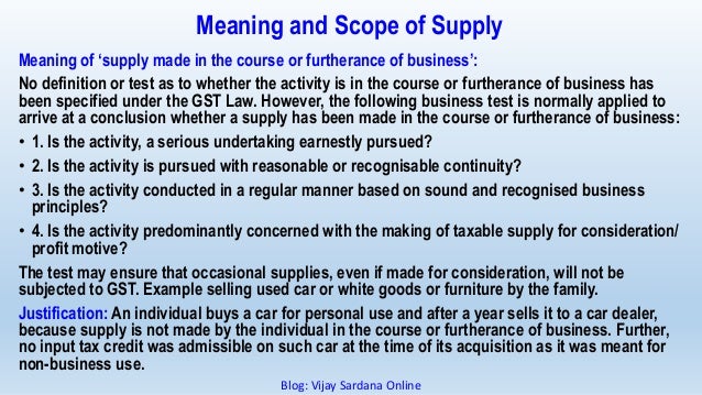 Meaning & Scope of 'Supply' under Indian GST Laws