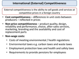 International (External) Competitiveness
External competitiveness is the ability to sell goods and services at
competitive...