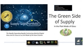 The Green Side
of Supply
In the Plait Mode of Glass
MDIA
Contents
V1 Timing of Green
V2 Investment in Glass
V3 Digital Por...