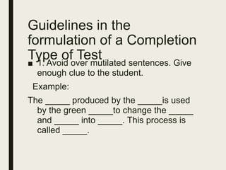 Completion Type of Test | PPT