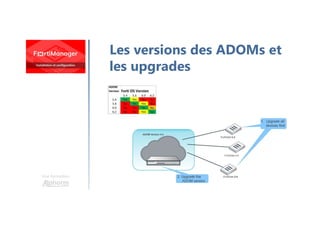 Une formation
Les versions des ADOMs et
les upgrades
 