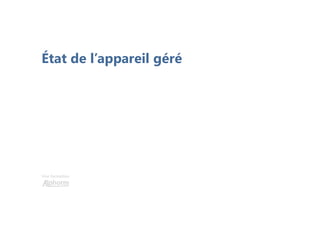 Une formation
État de l’appareil géré
 