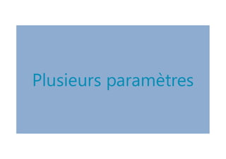 Plusieurs paramètres
 