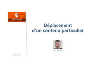 Carl BRISON
Une formation
Déplacement
d'un contenu particulier
 