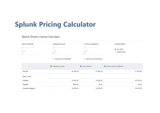 Splunk Pricing Calculator
 