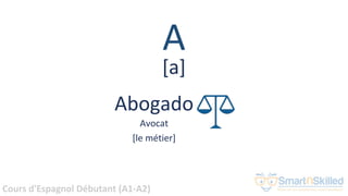 Cours d'Espagnol Débutant (A1-A2)
A
Abogado
Avocat
[le métier]
[a]
 