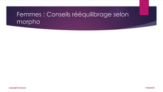 Femmes : Conseils rééquilibrage selon
morpho
19/06/2018Copyright By Sensory
 