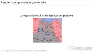 La négociation commerciale coté vendeur
Adapter son approche argumentaire
La négociation est l'art de déplacer des positions
 