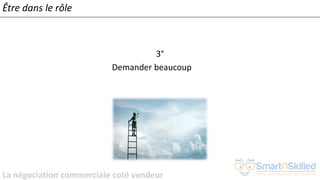 La négociation commerciale coté vendeur
3°
Demander beaucoup
Être dans le rôle
 