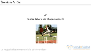 La négociation commerciale coté vendeur
4°
Rendre laborieuse chaque avancée
Être dans le rôle
 