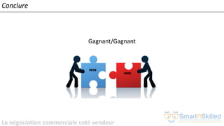 La négociation commerciale coté vendeur
Conclure
Gagnant/Gagnant
 