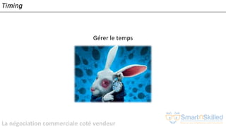 La négociation commerciale coté vendeur
Timing
Gérer le temps
 