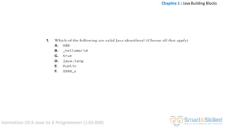 Formation OCA Java Se 8 Programmer (1Z0-808)
Chapitre 1 : Java Building Blocks
 