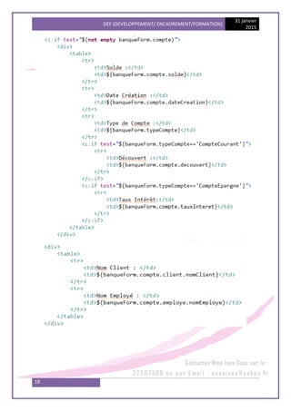 DEF (DEVELOPPEMENT/ ENCADREMENT/FORMATION)
31 janvier
2015
18
 