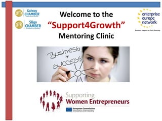 Welcome to the
“Support4Growth”
Mentoring Clinic
 