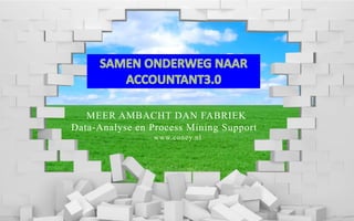 MEER AMBACHT DAN FABRIEK
Data-Analyse en Process Mining Support
www.coney.nl

 