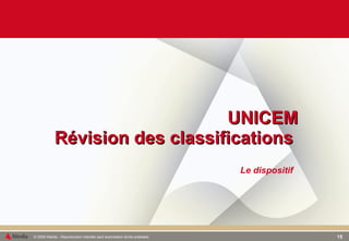 UNICEM Révision des classifications   Le dispositif  