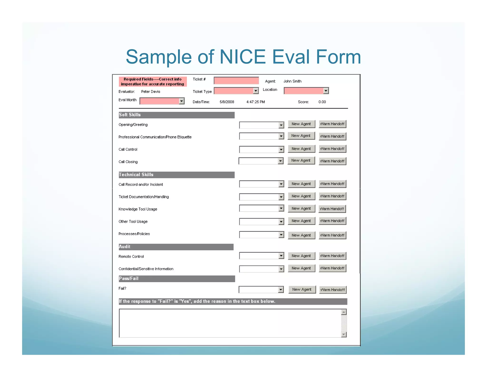 Sample of NICE Eval Form
 