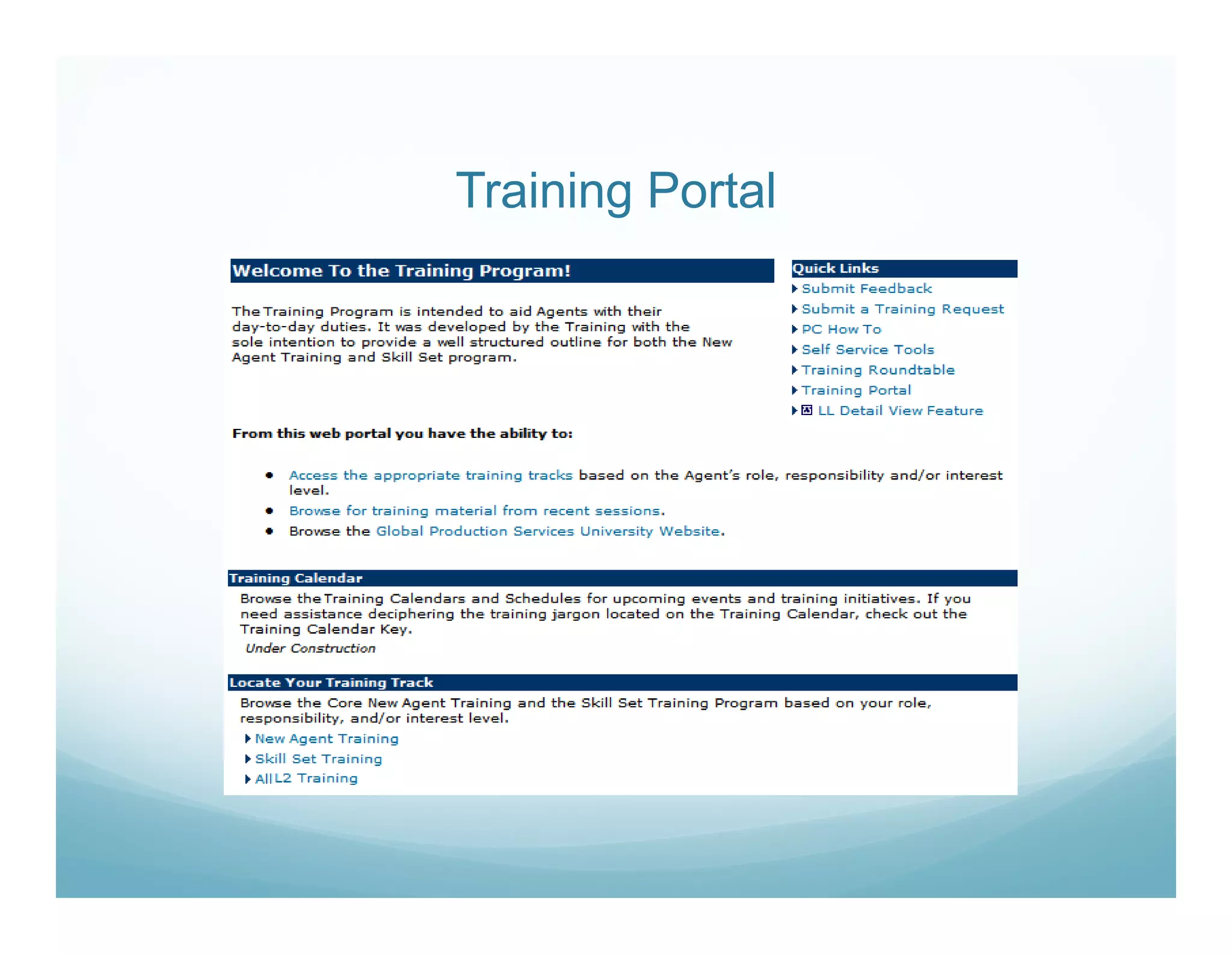 Training Portal
 
