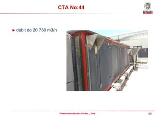 126
Présentation Bureau Veritas _ Date
CTA No:44
► débit de 20 730 m3/h
 