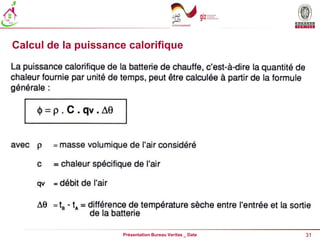 31
Présentation Bureau Veritas _ Date
Calcul de la puissance calorifique
 