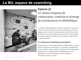 https://vimeo.com/76988819
La BU, espace de coworking
 