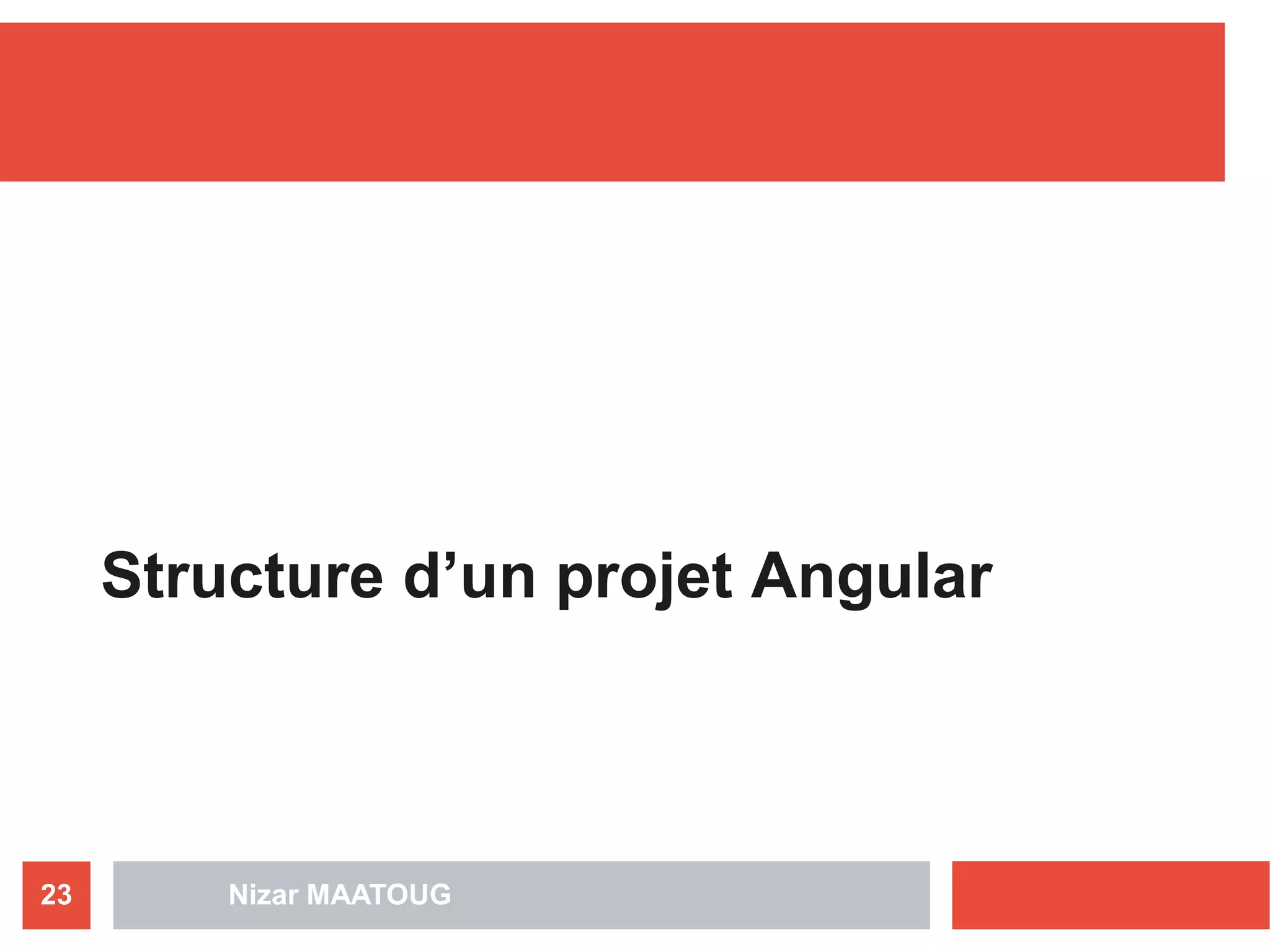 Structure d’un projet Angular
Nizar MAATOUG23
 