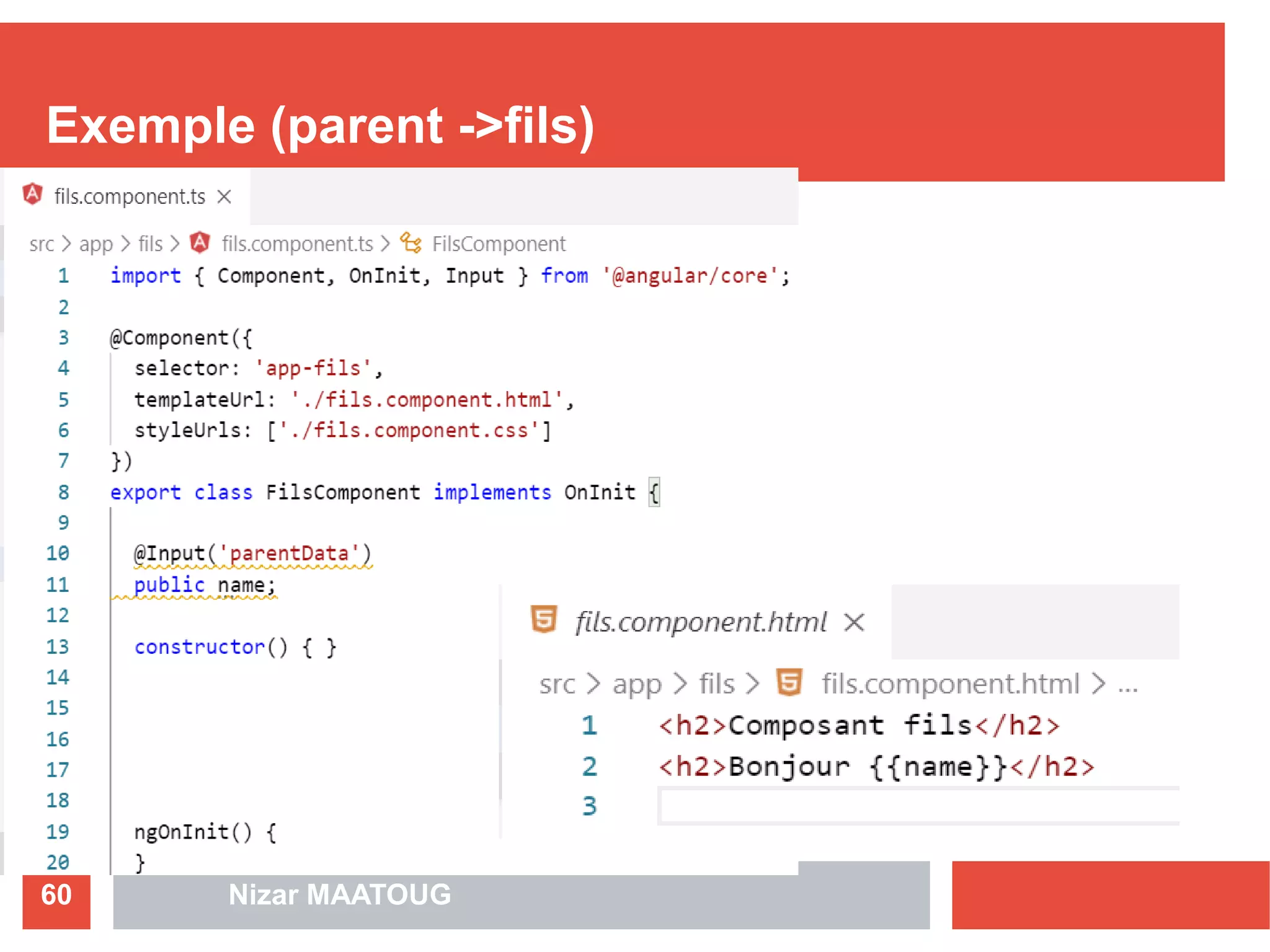 Exemple (parent ->fils)
Nizar MAATOUG60
 