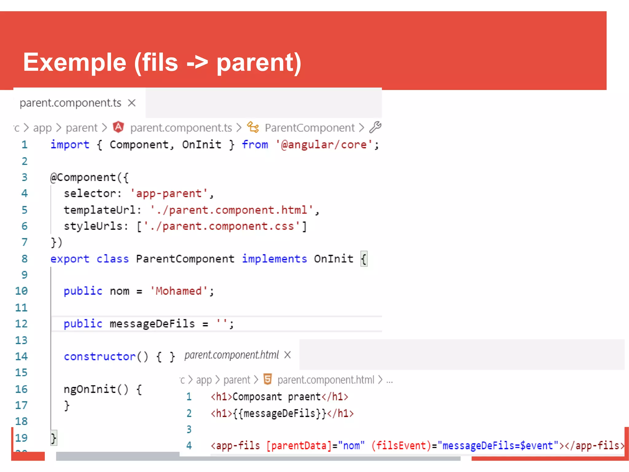 Exemple (fils -> parent)
Nizar MAATOUG62
 