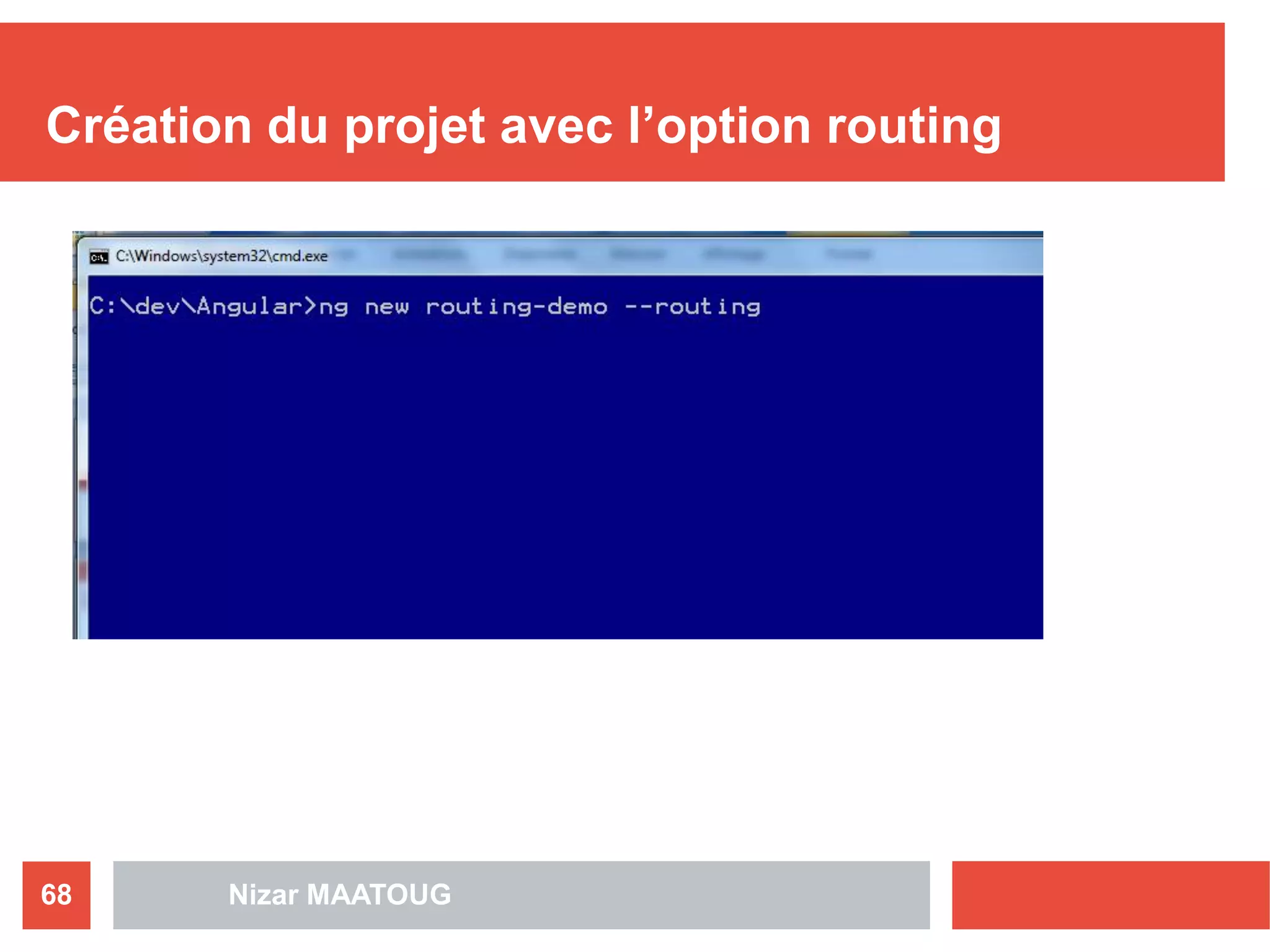 Création du projet avec l’option routing
Nizar MAATOUG68
 