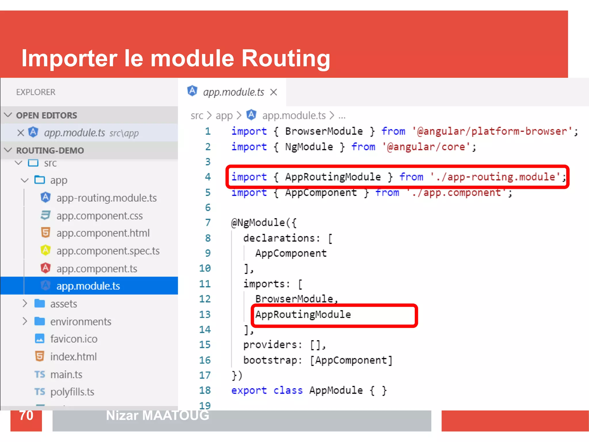 Importer le module Routing
Nizar MAATOUG70
 
