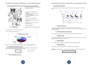 Institut Supérieur des Sciences Appliquées et de Technologie de Sousse-------2ème
licence Appliquée Electromécanique
75
III.2. BILAN ENERGETIQUE D’UN CYCLE A 4 TEMPS D’UN MOTEUR A ALLUMAGE COMMANDE
L’énergie contenue dans le carburant se retrouve
après un cycle sous forme :
• D’énergie mécanique effective au
vilebrequin,
• D’énergie calorifique perdue dans le
système de refroidissement,
• D’énergie perdue restant dans les gaz
d’échappement.
Décomposition énergétique du moteur :
1 : Energie potentiellement disponible dans le
carburant 100%.
2 : Energie effective récupérée en bout de
vilebrequin 25 à 30%.
3 : Pertes par frottement 15%.
4 : Energie perdue par les gaz d’échappement 35 à
40%.
5 : Energie perdue dans le circuit de refroidissement 15 %.
6 : Pertes calorifiques par rayonnement 5%.
38,1 29,6 2 30,3
Bilan thermique d'un moteur
pertes échappement
38,1%
frottements
30,3%
pertes transfert
thermique
2%
rendement global
29,6%
Remarque : Le moteur à allumage commandé aura un rendement qui dépassera difficilement 0,3.
III.2.1. RENDEMENT GLOBAL DU MOTEUR
Le rendement d’une transformation étant le rapport de l’énergie utilisable en sortie sur l’énergie fournie en
entrée, on n’en déduit le rendement global ou effectif du moteur :
PCIQmP cchimique ×=
moteffeff CP ω×=
Avec : - Qmc: Débit massique de carburant. (g/s)
- PCI : Pouvoir calorifique inférieur. (J/g)
chimique
eff
global
P
P
=η
Institut Supérieur des Sciences Appliquées
III.2.2. RENDEMENTS PARTIELS
La transformation de l’énergie chimique en énergie mécanique effective peut
étapes :
a) Rendement de combustion:
Le rendement de combustion correspond à la perte énergétique engendrée par les gaz imbrûlés.
Les pertes du rendement de combustion sont du au fait que l'on n'a une combustion incomplète et
carburant reste imbrûlé.
b) Rendement théorique ou thermodynamique:
C’est le rendement de la transformation thermodynamique correspondant au diagramme thé
c) Rendement de forme:
La transformation thermodynamique ne suit pas rigoureusement le cycle théorique mais s’effectue suivant le
diagramme réel ce qui engendre une perte d’énergie.
d) Rendement indiqué:
C’est le rendement de la transformation thermo
e) Rendement mécanique:
C'est l'image des pertes mécaniques engendrées par les différentes pièces en mouvement.
Remarque : Le rendement global peut s’exprimer sous forme d’un produit des différents rendements partiels.
η
Qchimique
Appliquées et de Technologie de Sousse-------2ème
licence Appliquée Electromécanique
76
PARTIELS
transformation de l’énergie chimique en énergie mécanique effective peut-être décomposée en plusieurs
Rendement de combustion:
Le rendement de combustion correspond à la perte énergétique engendrée par les gaz imbrûlés.
Les pertes du rendement de combustion sont du au fait que l'on n'a une combustion incomplète et
Rendement théorique ou thermodynamique:
C’est le rendement de la transformation thermodynamique correspondant au diagramme thé
Rendement de forme:
La transformation thermodynamique ne suit pas rigoureusement le cycle théorique mais s’effectue suivant le
diagramme réel ce qui engendre une perte d’énergie.
Rendement indiqué:
C’est le rendement de la transformation thermodynamique correspondant au diagramme réel
Rendement mécanique:
C'est l'image des pertes mécaniques engendrées par les différentes pièces en mouvement.
Le rendement global peut s’exprimer sous forme d’un produit des différents rendements partiels.
mécaformethéocombglobal ηηηηη ×××=
η combustion η théorique ou ηforme η méca
η indiqué
η global
Qchimique réelle ωindiquéeωthéorique
Appliquée Electromécanique
être décomposée en plusieurs
Le rendement de combustion correspond à la perte énergétique engendrée par les gaz imbrûlés.
Les pertes du rendement de combustion sont du au fait que l'on n'a une combustion incomplète et que du
C’est le rendement de la transformation thermodynamique correspondant au diagramme théorique.
La transformation thermodynamique ne suit pas rigoureusement le cycle théorique mais s’effectue suivant le
dynamique correspondant au diagramme réel
Le rendement global peut s’exprimer sous forme d’un produit des différents rendements partiels.
ωeffectif
 