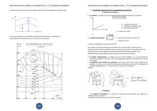 Institut Supérieur des Sciences Appliquées
Le moteur ne fonctionne pas toujours à pleine charge. Il fonctionne également à charge partielle.
On aura par conséquent une multitude de consommation spécifique. Cet ensemble de
consommations est représenté par les courbes d’iso consommation.
½ charge
4/4 charge
Ceff
Appliquées et de Technologie de Sousse-------2ème
licence Appliquée Electromécanique
191
Le moteur ne fonctionne pas toujours à pleine charge. Il fonctionne également à charge partielle.
On aura par conséquent une multitude de consommation spécifique. Cet ensemble de
consommations est représenté par les courbes d’iso consommation.
4/4 charge
Nmot
Appliquée Electromécanique
Le moteur ne fonctionne pas toujours à pleine charge. Il fonctionne également à charge partielle.
On aura par conséquent une multitude de consommation spécifique. Cet ensemble de
Institut Supérieur des Sciences Appliquées
3. PARAMETRES INFLUENCA
3-1 Données de conception
• La cylindrée : le couple du moteur augmente de façon proportionnelle avec la cylindrée.
Ceff
0
• Le rapport volumétrique : ρ
Le rapport volumétrique n’a pas d’unité (m
Plus la valeur du rapport volumétrique sera élevée, plus la pression de fin compression sera
importante, plus le rendement global du moteur sera bon. Au dessus de 12, les augmentations de
niveau de pression et de température entraînent de sérieuses limitations (cliquetis
inflammation d’une partie des gaz qui peut provoquer la destruction du moteur).
• Le rapport alésage/course
d’accroître l’alésage afin de pouvoir mettre des soupapes plus grandes ou d’augmenter le nombre
de soupapes.
• La géométrie de la chambre de combustion
polluants, on utilisera une chambre de combustion qui favorisera, en
mélange (mélange régulier air
Exemple :
3-2 Réglages
• Le calage de distribution
remplissage en air du moteur.
Exemple de valeurs d’avances et de retard
Appliquées et de Technologie de Sousse-------2ème
licence Appliquée Electromécanique
192
PARAMETRES INFLUENCANTS LES PERFORMANCES DU MOTEUR :
1 Données de conception :
du moteur augmente de façon proportionnelle avec la cylindrée.
Vt = (π × A2
× C × n)/ 4
- Vt : cylindrée totale (cm
- A : Alésage des cylindres (cm)
- C : Course des cylindres (cm)
- n : nombre de cylindres
cylindrée
ρ =
+V v
v
- V : volume de la cylindrée unitaire (m
- v : volume mort (m3
)
rapport volumétrique n’a pas d’unité (m3
/ m3
).
Plus la valeur du rapport volumétrique sera élevée, plus la pression de fin compression sera
importante, plus le rendement global du moteur sera bon. Au dessus de 12, les augmentations de
t de température entraînent de sérieuses limitations (cliquetis
inflammation d’une partie des gaz qui peut provoquer la destruction du moteur).
: La tendance est de le rendre supérieur à 1.
l’alésage afin de pouvoir mettre des soupapes plus grandes ou d’augmenter le nombre
La géométrie de la chambre de combustion : pour éviter d’avoir trop de gaz imbrûlés ou de
polluants, on utilisera une chambre de combustion qui favorisera, entre autre, l’homogénéité du
mélange (mélange régulier air - carburant dans la chambre de combustion).
2 Réglages :
Le calage de distribution : Les avances et ouvertures seront adaptées pour optimiser le
et de retards de soupapes :
Appliquée Electromécanique
du moteur augmente de façon proportionnelle avec la cylindrée.
totale (cm3
)
: Alésage des cylindres (cm)
: Course des cylindres (cm)
: volume de la cylindrée unitaire (m3
)
Plus la valeur du rapport volumétrique sera élevée, plus la pression de fin compression sera
importante, plus le rendement global du moteur sera bon. Au dessus de 12, les augmentations de
t de température entraînent de sérieuses limitations (cliquetis : auto
inflammation d’une partie des gaz qui peut provoquer la destruction du moteur).
Le but principal est
l’alésage afin de pouvoir mettre des soupapes plus grandes ou d’augmenter le nombre
pour éviter d’avoir trop de gaz imbrûlés ou de
tre autre, l’homogénéité du
Les avances et ouvertures seront adaptées pour optimiser le
 