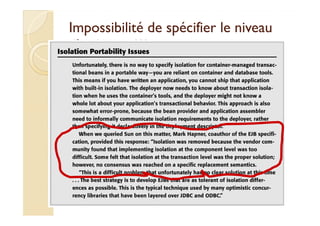 Impossibilité de spécifier llee nniivveeaauu 
dd''iissoollaattiioonn ?????? 
 
