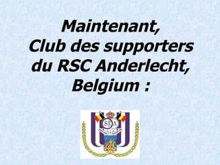 Maintenant, Club des supporters du RSC Anderlecht, Belgium : 