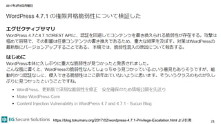 28https://blog.tokumaru.org/2017/02/wordpress-4.7.1-Privilege-Escalation.html より引用
 