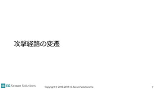 攻撃経路の変遷
Copyright © 2012-2017 EG Secure Solutions Inc. 7
 