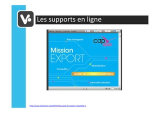 Les supports en ligne




http://www.slideshare.net/GAPA75/le-guide-de-lexpert-comptable-2
 