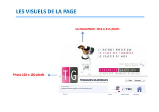 LES VISUELS DE LA PAGE
La couverture : 851 x 315 pixels

Photo 180 x 180 pixels

 