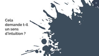 32
Cela
demande t-il
un sens
d’intuition ?
 