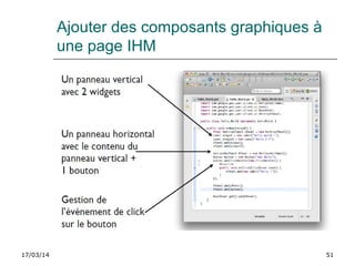17/03/14 51
Ajouter des composants graphiques à
une page IHM
 