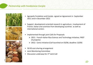 Supporting agricultural research for sustainable development