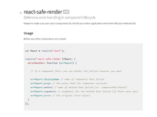 Errors in React components
 