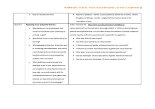 Supporting sexual and gender diversity in the classroom | DOCX