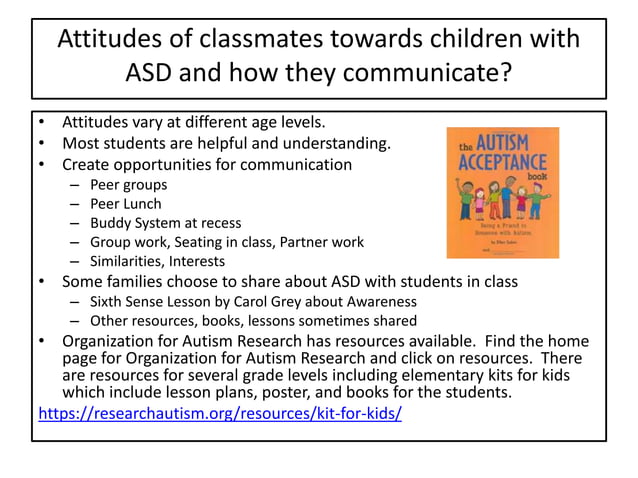 Supporting students with asd in an inclusive setting with resource ...