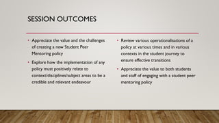 Supporting student transitions through student peer mentoring | PDF