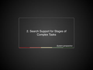 2. Search Support for Stages of  
Complex Tasks
System perspective
 