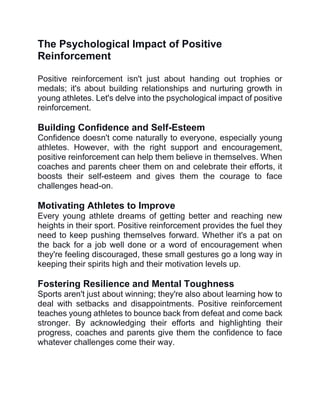 Supporting Young Athletes: The Importance of Positive Reinforcement in ...