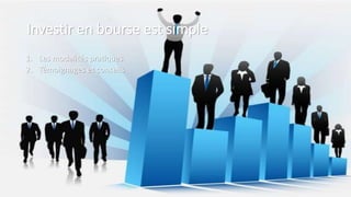 Investir en bourse est simple
1. Les modalités pratiques
2. Témoignages et conseils
 